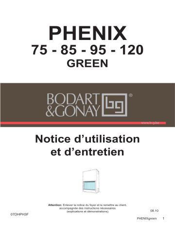Manuel du propriétaire | BODART & GONAY PHENIX 75 Manuel utilisateur | Fixfr