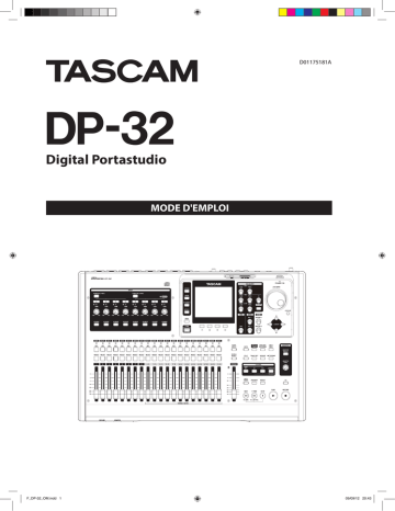 Mode d'emploi | Tascam DP 32 Manuel utilisateur | Fixfr