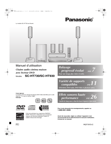 Manuel du propriétaire | Panasonic SC-HT730 Manuel utilisateur | Fixfr