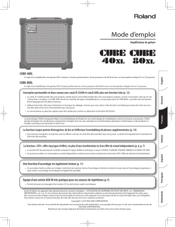 Manuel du propriétaire | Roland CUBE-80XL Manuel utilisateur | Fixfr