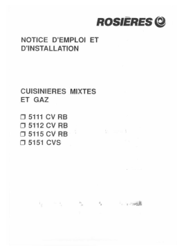 ROSIERES 5111 CV RB Manuel utilisateur