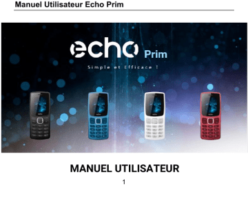 Mode d'emploi | Echo Mobiles Prim Manuel utilisateur | Fixfr