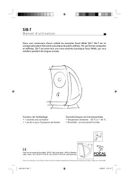 Focal SIB-T Manuel utilisateur