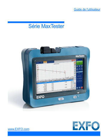 EXFO MaxTester Series Mode d'emploi | Fixfr