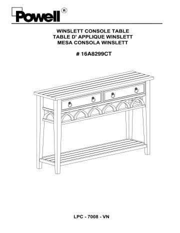 HD1085A19 | Powell Company Chelsea White Console with Reversible Drawer Fronts Guide d'installation | Fixfr