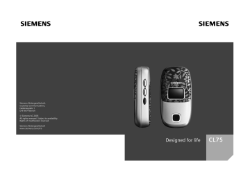 Mode d'emploi | Siemens CL75 Manuel utilisateur | Fixfr