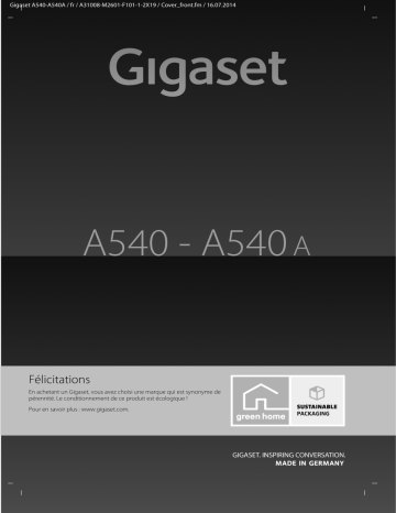 Manuel du propriétaire | Gigaset A540A Manuel utilisateur | Fixfr