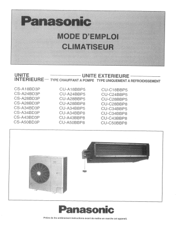 Manuel du propriétaire | Panasonic P07-T07300 Manuel utilisateur | Fixfr