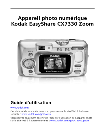 Mode d'emploi | Kodak EasyShare CX7330 Zoom Manuel utilisateur | Fixfr