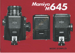 Mamiya M645 Manuel utilisateur