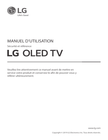 OLED55B9DLA | OLED65B9SLA | LG OLED65B9DLA Manuel du propriétaire | Fixfr