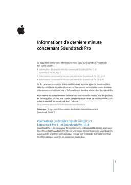 Apple Soundtrack Pro Manuel utilisateur