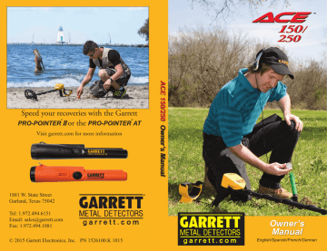 Manuel du propriétaire | GARRETT ACE™ 150/ACE™ 250 Manuel utilisateur | Fixfr