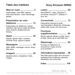 Sony W900i Mode d'emploi