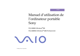 Sony Vaio PCG-Z600NE Ordinateur portable Manuel utilisateur