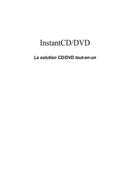 Avid Pinnacle Instant CD DVD Manuel utilisateur