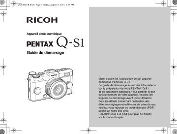 Guide de démarrage rapide | Pentax Série Q-S1 Manuel utilisateur | Fixfr