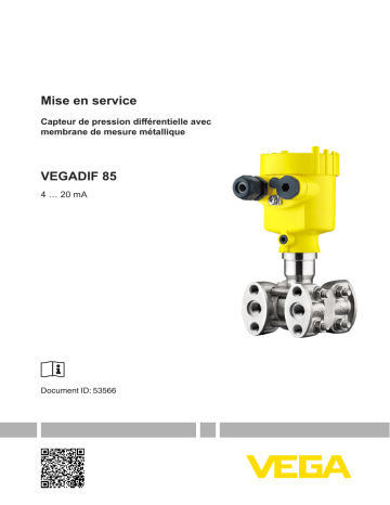 Mode d'emploi | Vega VEGADIF 85 Differential pressure measurement for all media Operating instrustions | Fixfr