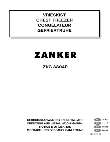 Manuel du propriétaire | ZANKER ZKC380AP Manuel utilisateur | Fixfr