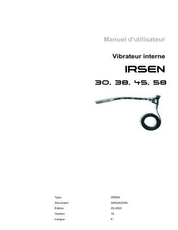 IRSEN45/115Laser | IRSEN58/042GV | IRSEN58/042 | IRSEN58/250GV | IRSEN30/042 | IRSEN45/042 | Wacker Neuson IRSEN38/042 High Frequency Internal Vibrator Manuel utilisateur | Fixfr