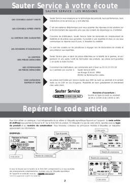 sauter PIECES DETACHEES CATALOGUE CHAUFFE-EAU Manuel utilisateur