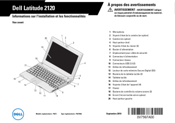 Dell Latitude 2120 laptop Guide de démarrage rapide | Fixfr