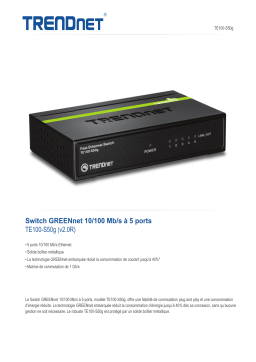 Trendnet TE100-S50g 5-Port 10/100 Mbps GREENnet Switch Fiche technique