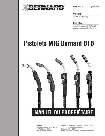 Bernard OM-BTB BTB MIG Gun Manuel du propriétaire | Fixfr