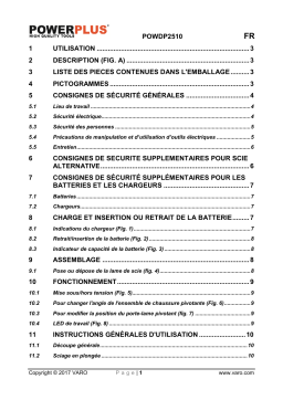 Powerplus POWDP2510 Manuel utilisateur