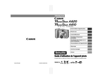POWERSHOT A610 | Mode d'emploi | Canon POWERSHOT A620 Manuel utilisateur | Fixfr