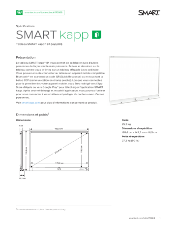 SMART Technologies kapp spécification | Fixfr