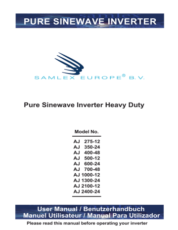 Samlexpower AJ 400-48 Manuel du propriétaire | Fixfr
