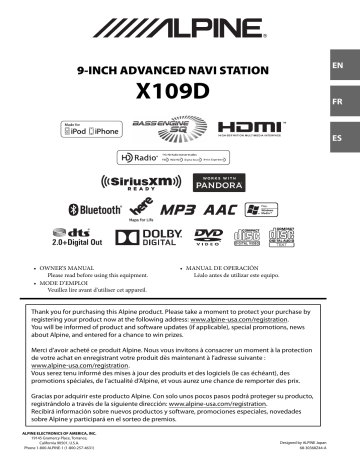 X109D | Mode d'emploi | Alpine Electronics X109WRA Manuel utilisateur | Fixfr
