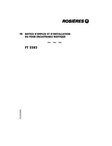 Manuel du propriétaire | ROSIERES FT 5583 Manuel utilisateur | Fixfr