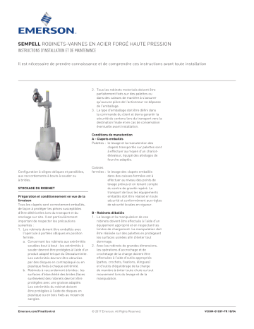 Sempell Forged High Pressure Gate Valves IOM Manuel du propriétaire | Fixfr