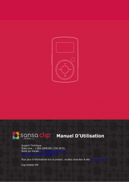 SanDisk Sansa Clip Manuel utilisateur