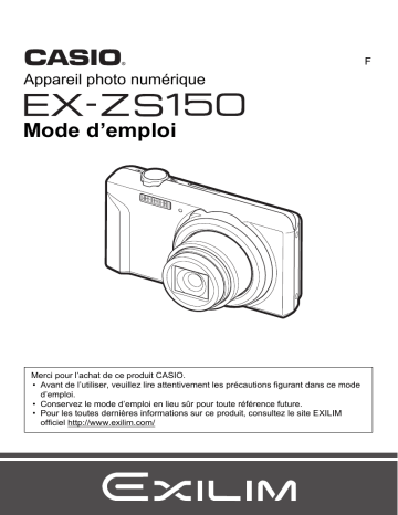 Casio EX ZS150 Mode d'emploi | Fixfr