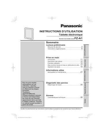 Mode d'emploi | Panasonic FZ-A1 Manuel utilisateur | Fixfr