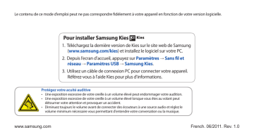 YP G70 | Samsung Galaxy S WiFi 5.0 Mode d'emploi | Fixfr
