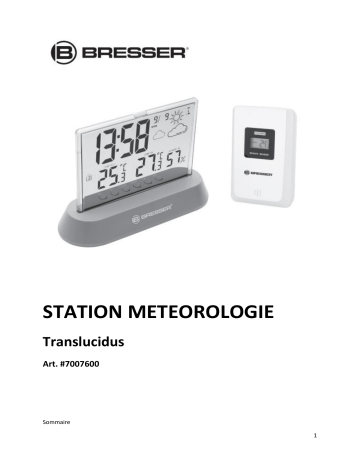 Manuel du propriétaire | Bresser Translucidus Radio Controlled Weather Station Manuel utilisateur | Fixfr