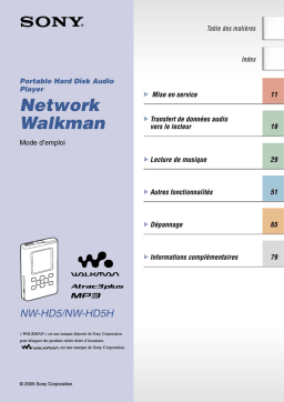 Sony NW-HD5 Mode d'emploi