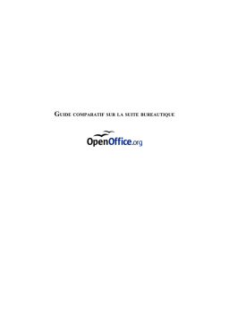 OPEN OFFICE OpenOffice Manuel utilisateur