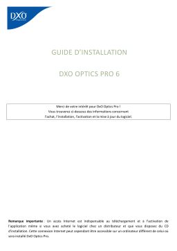 DxO Optics Pro v6 macintosh Manuel utilisateur