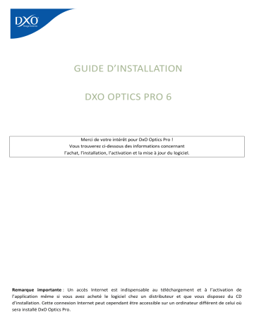 Mode d'emploi | DxO Optics Pro v6 macintosh Manuel utilisateur | Fixfr