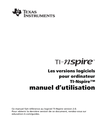 Manuel du propriétaire | Texas Instruments TI-Nspire Manuel utilisateur | Fixfr