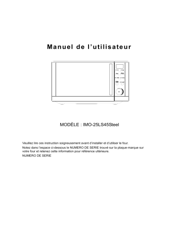Manuel du propriétaire | Ices IMO-25LS45 Micro-onde Manuel utilisateur | Fixfr