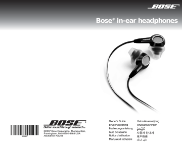 Manuel du propriétaire | Bose In-Ear Headphones Manuel utilisateur | Fixfr