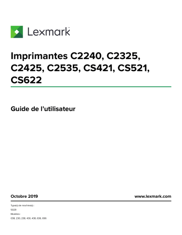 Manuel du propriétaire | Lexmark X792 Manuel utilisateur | Fixfr