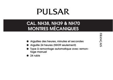 NH38 | NH39 | Mode d'emploi | Pulsar NH70 Manuel utilisateur | Fixfr