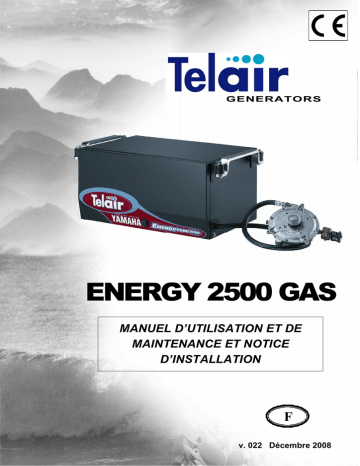 Telair Energy 2500 GAS Manuel utilisateur | Fixfr